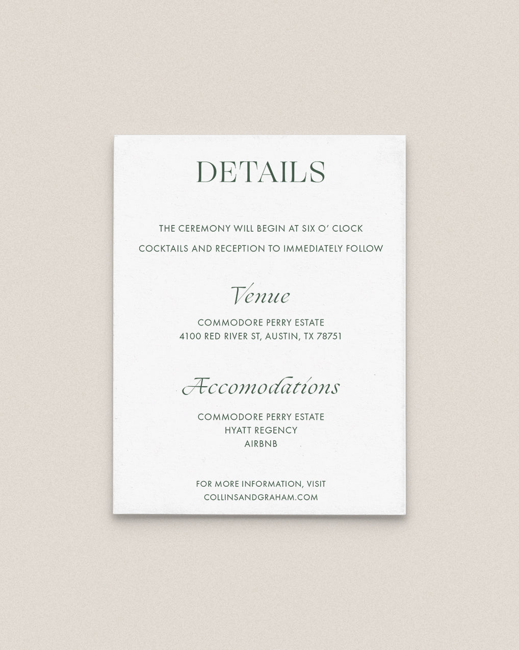 Austin - Details Card