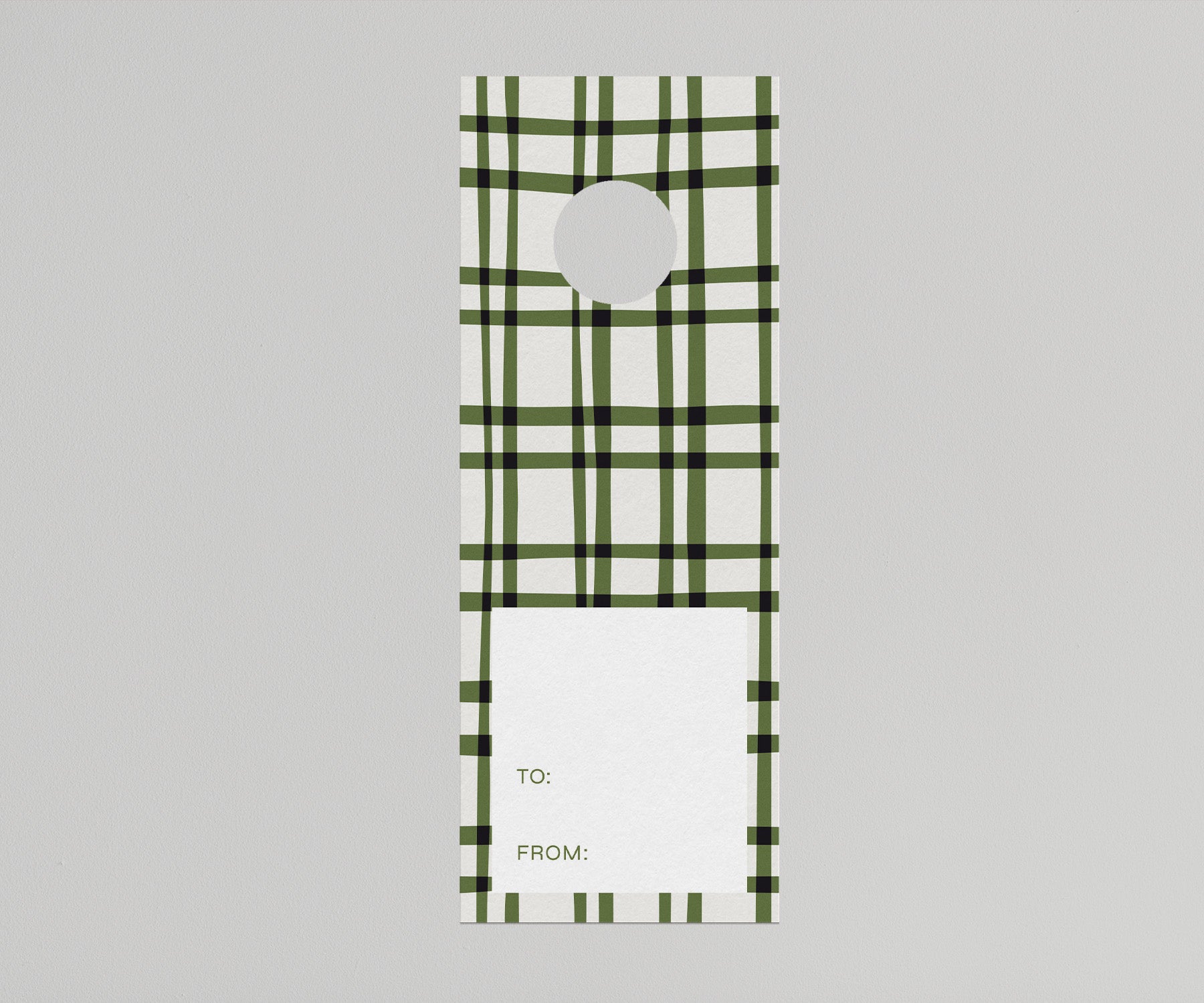 Green Christmas Plaid - Holiday Wine Tags
