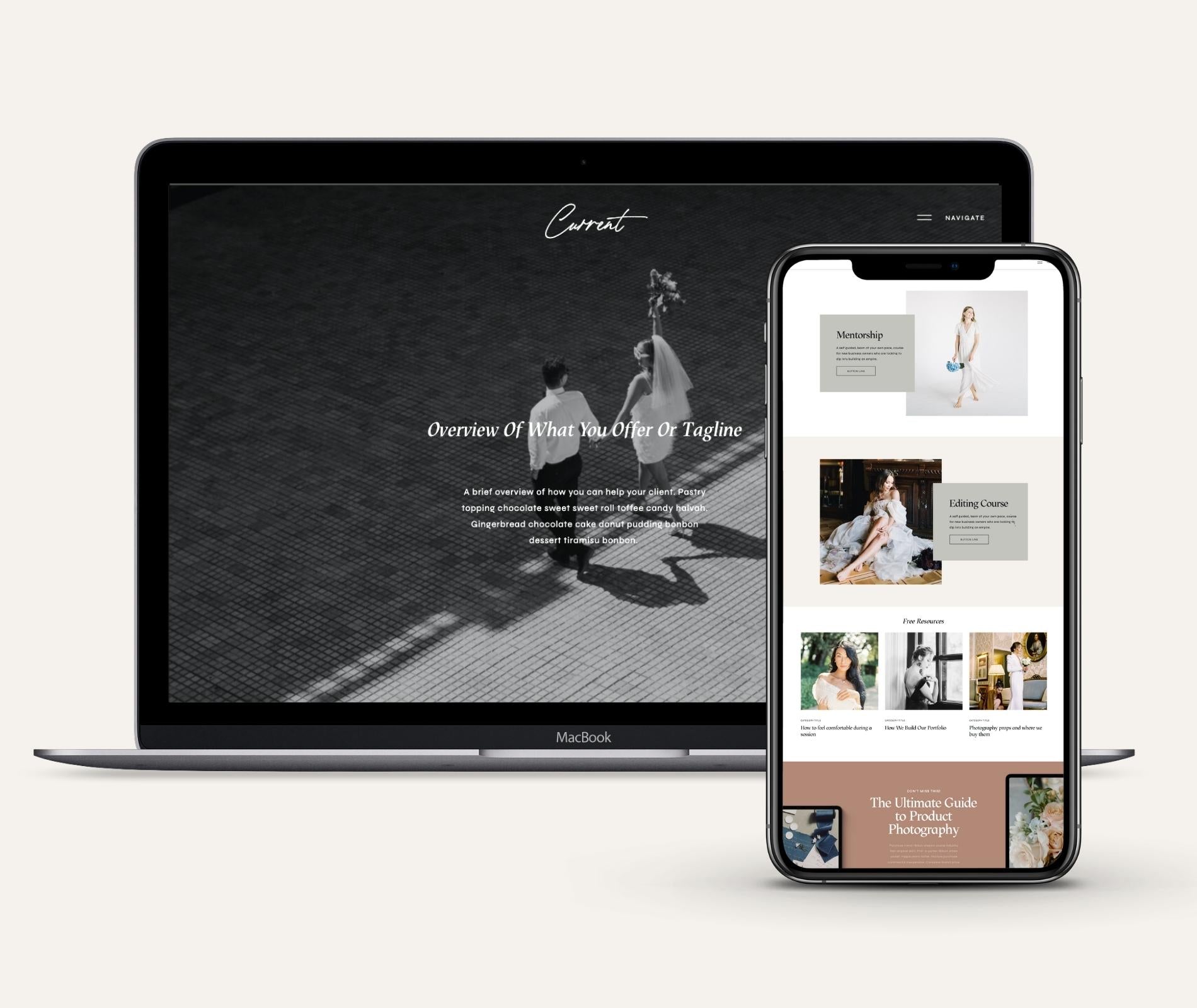 Current Showit Template by Salt + Spruce Creative