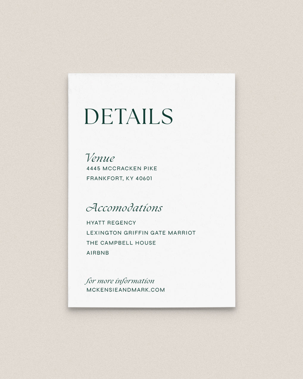 Bluegrass - Details Card