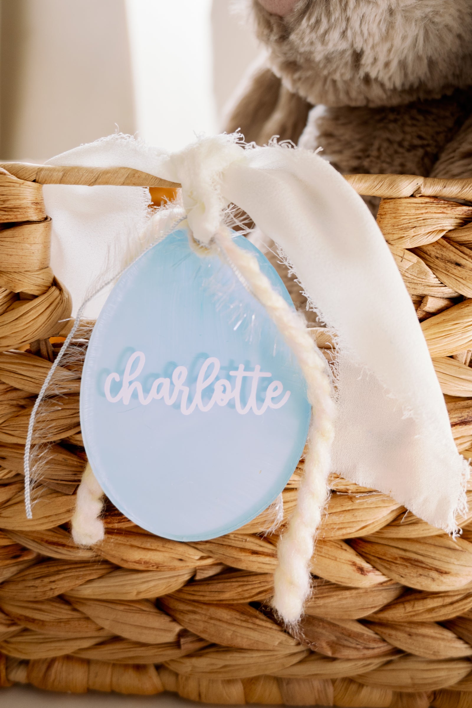 Easter Egg Acrylic Basket Tag (Personalized)