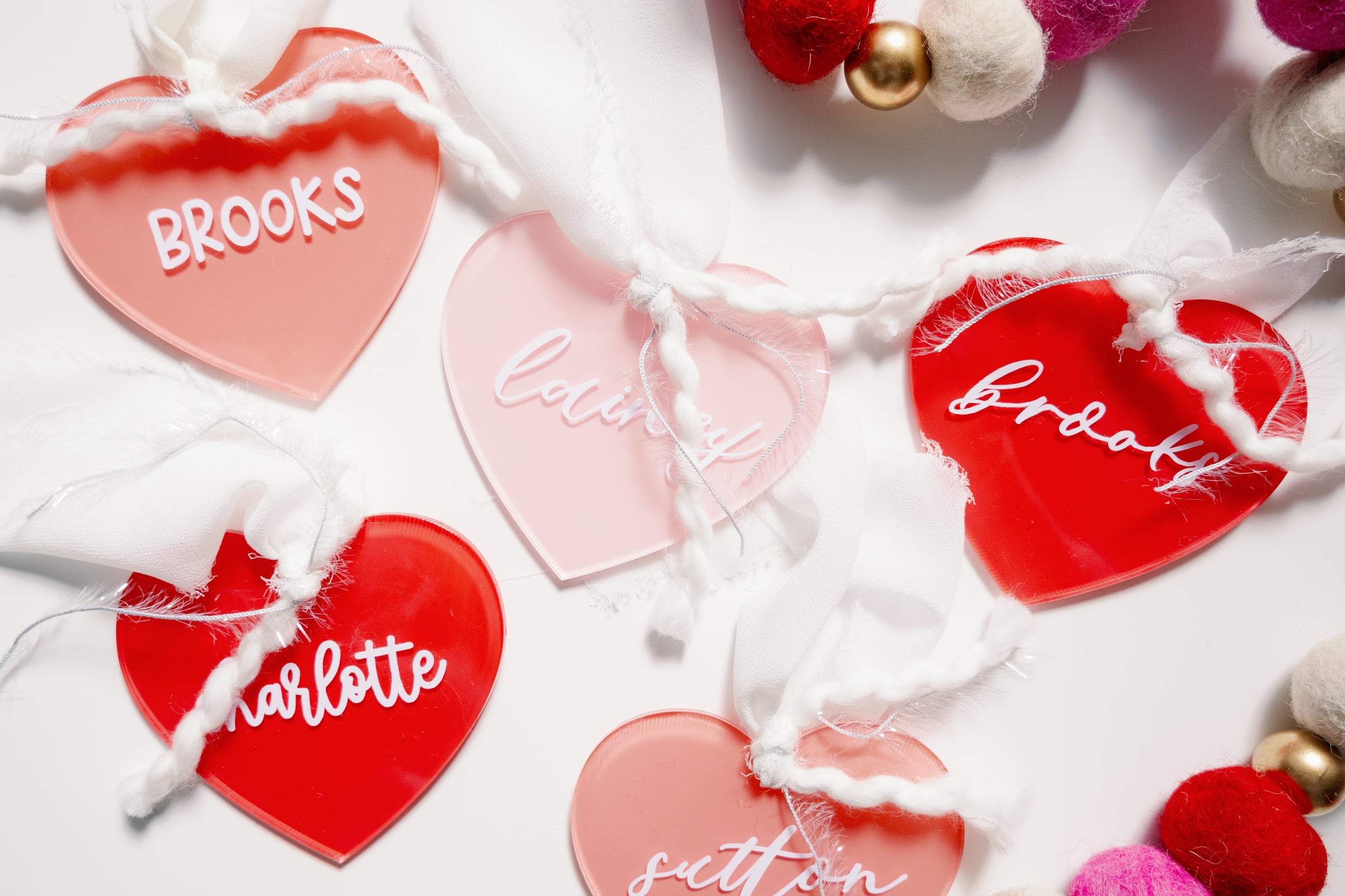 Valentine's Day Heart Basket Acrylic Tag (Personalized)