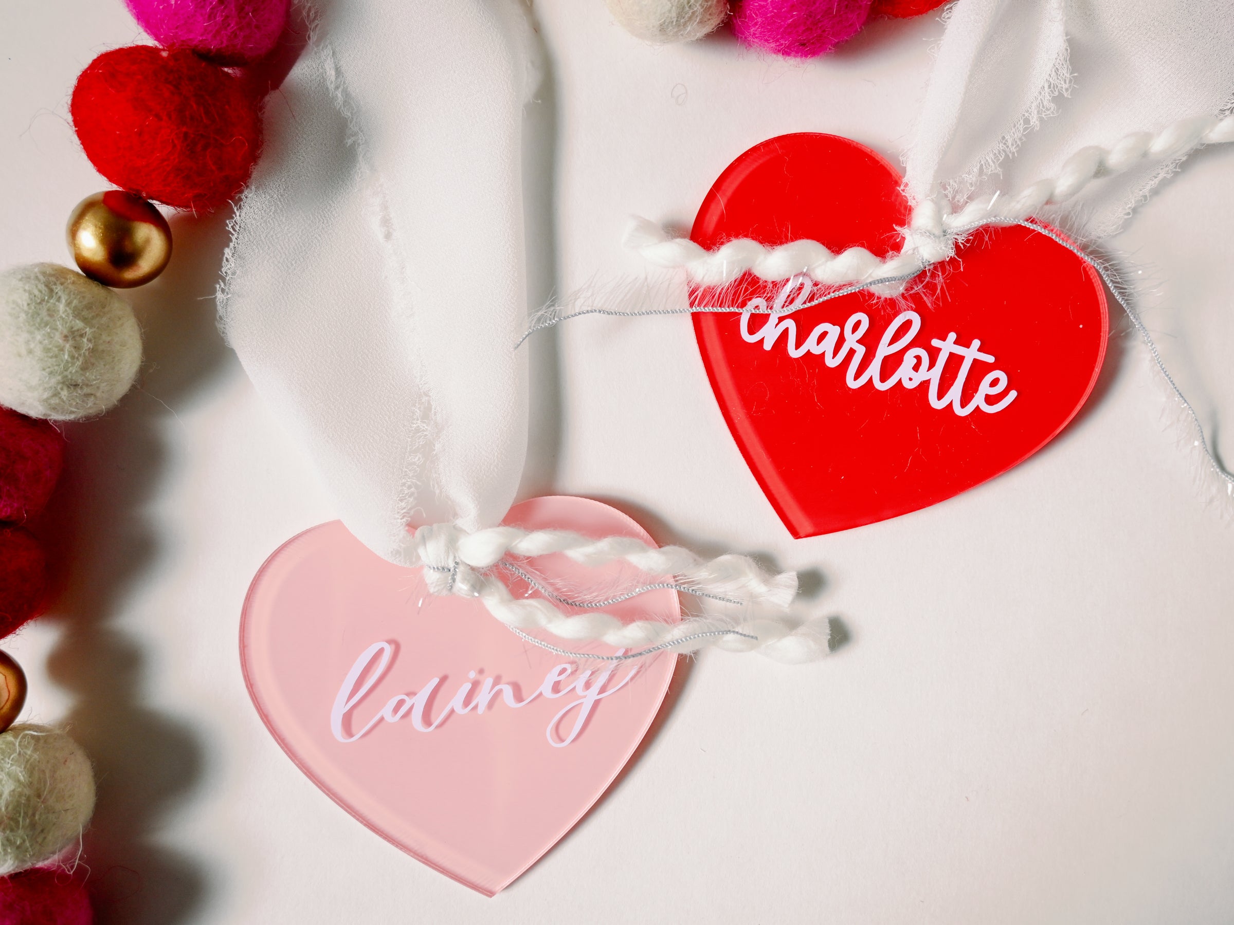 Valentine's Day Heart Basket Acrylic Tag (Personalized)