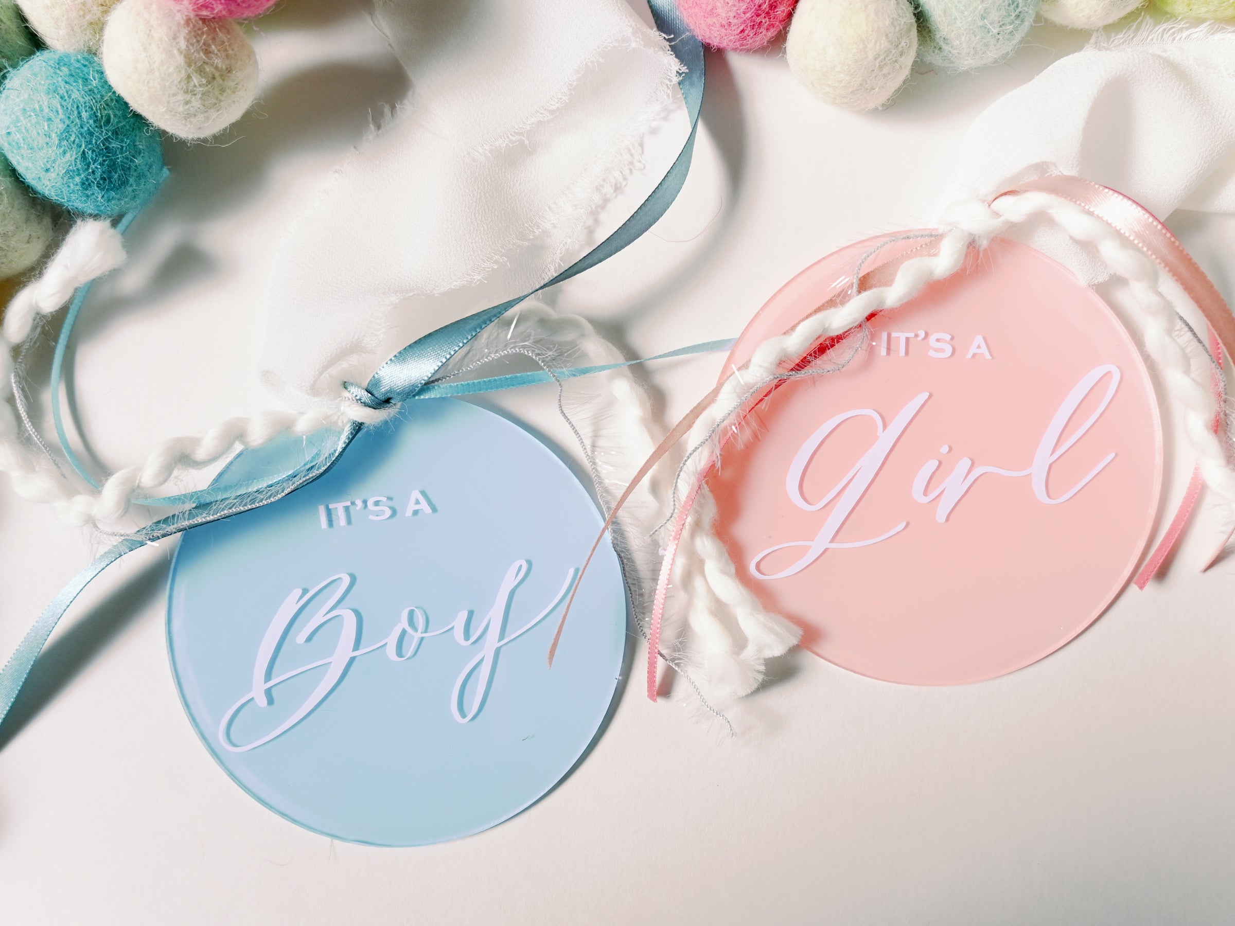 Gender Reveal Acrylic Sign Ornament