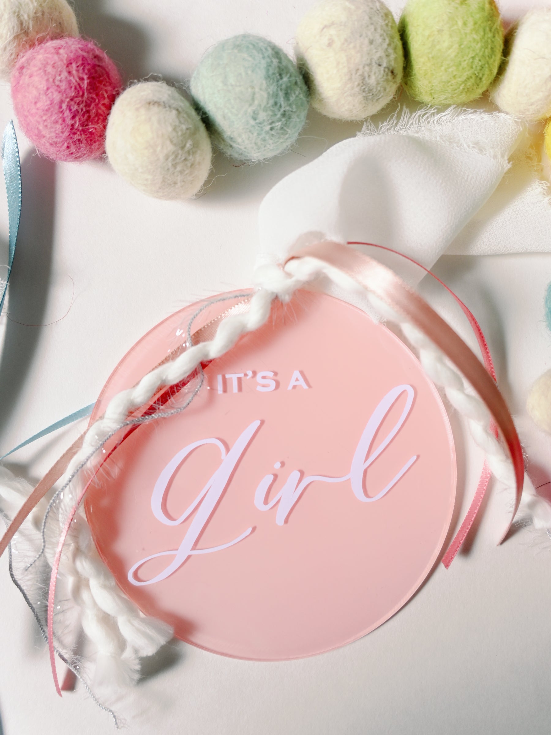 Gender Reveal Acrylic Sign Ornament