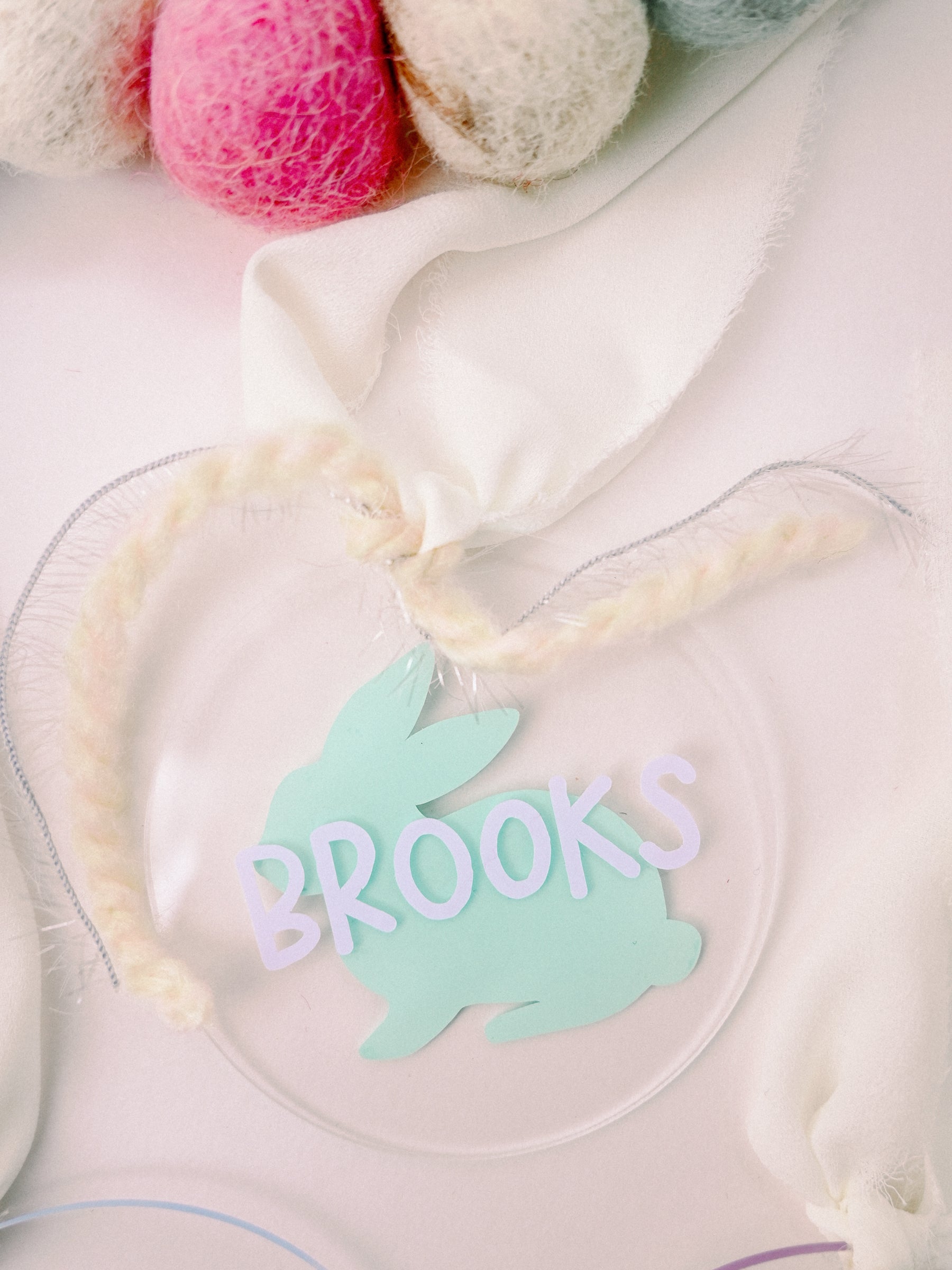 Easter Bunny Acrylic Basket Tag (Personalized)