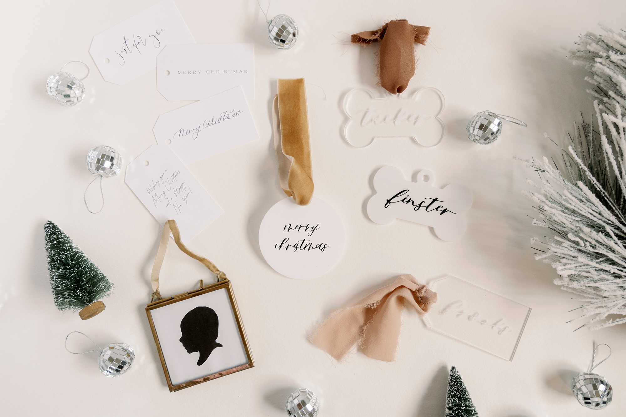 Merry Christmas Acrylic Ornament – 3" or 4" Round with Choice of Ribbon | Holiday Decor