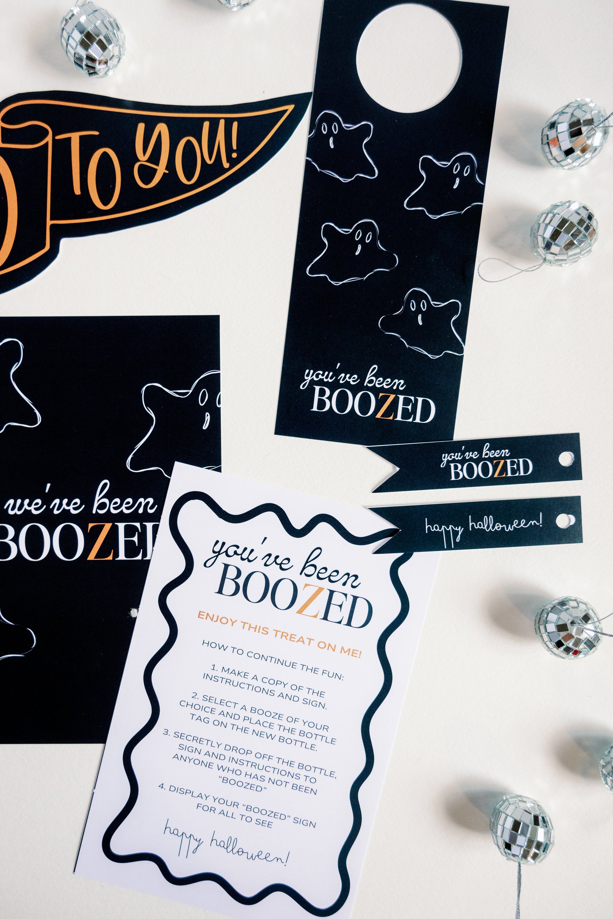 "You've Been Boozed" Printable Set – Fun Halloween Printable for Booze Gifts