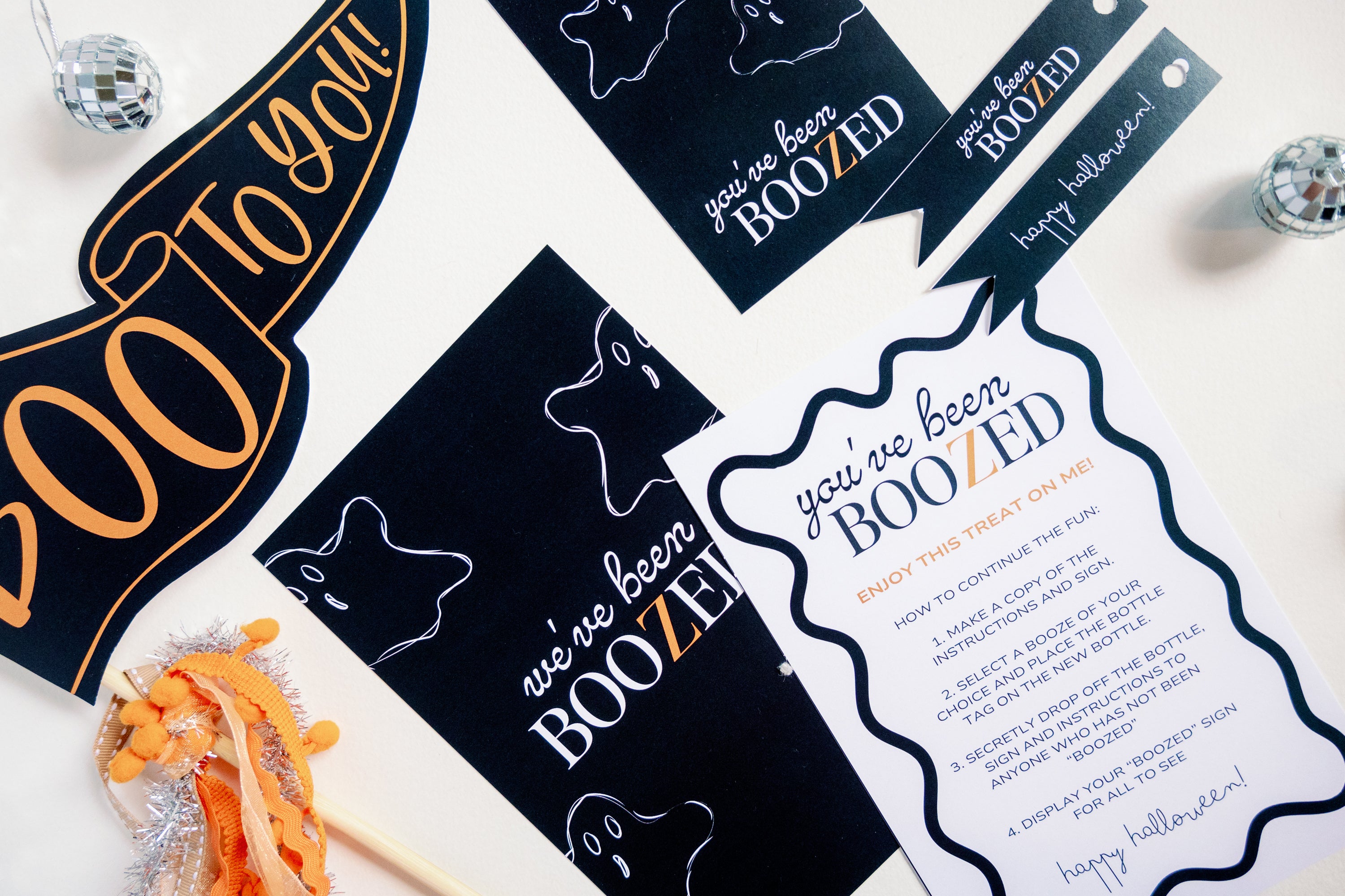 "You've Been Boozed" Printable Set – Fun Halloween Printable for Booze Gifts