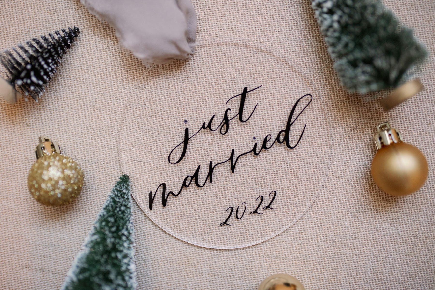 Just Married Acrylic Ornament