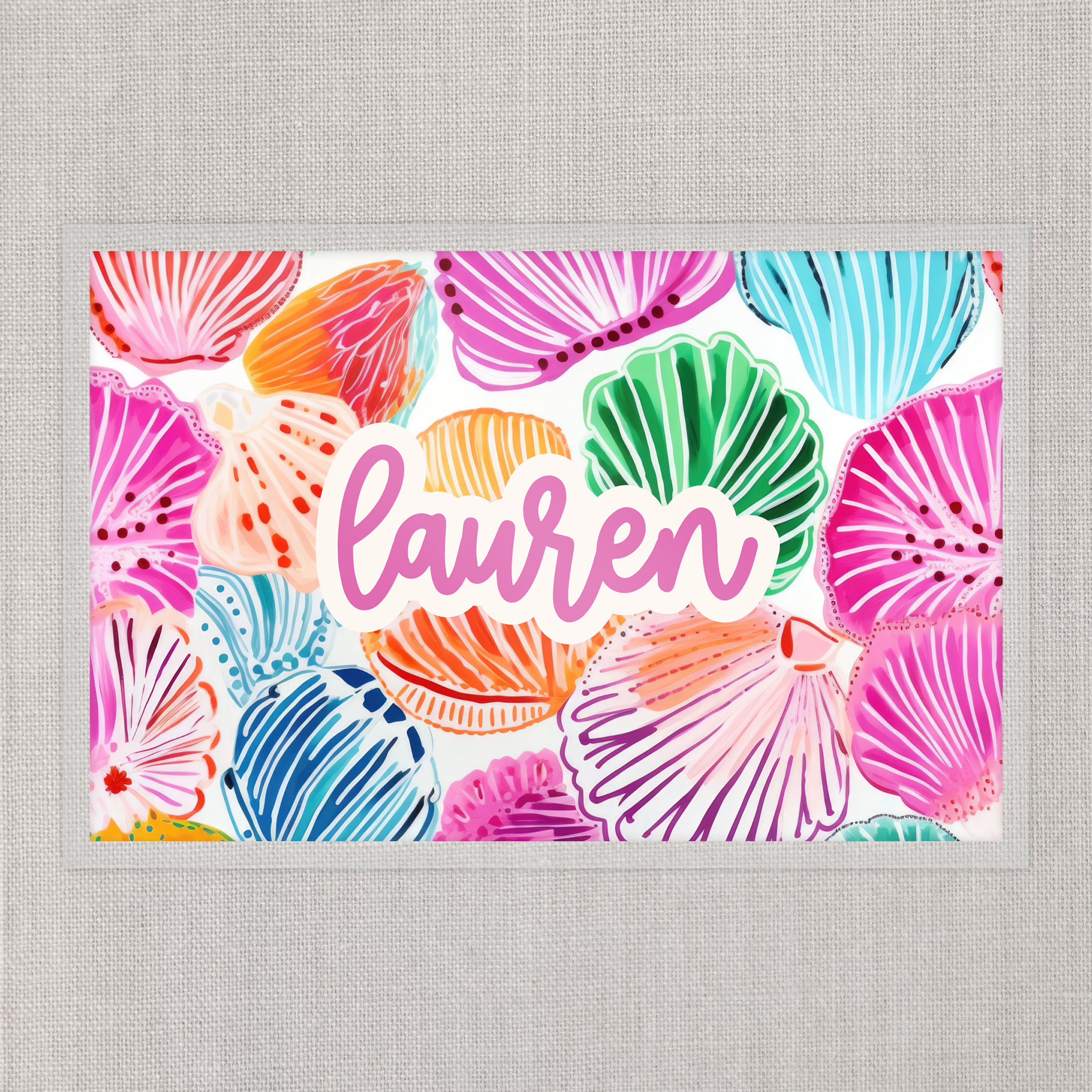 Pink Seashells Laminated Placemat