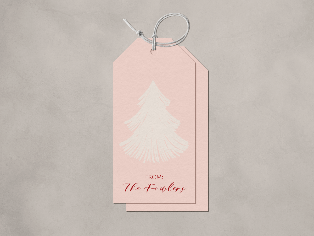 Pink Tree Gift Tag