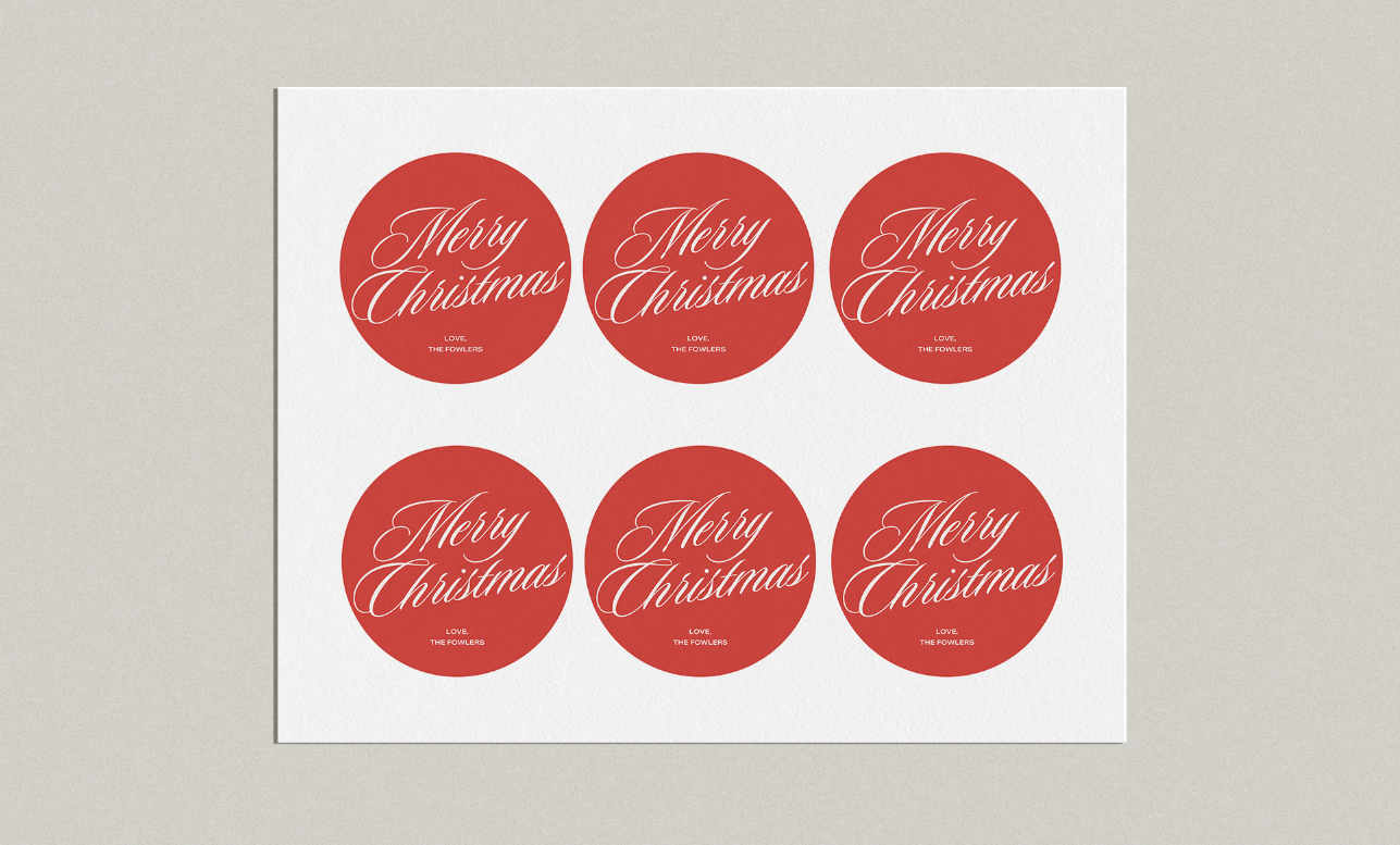 Red Vintage Merry Christmas Sticker Sheet