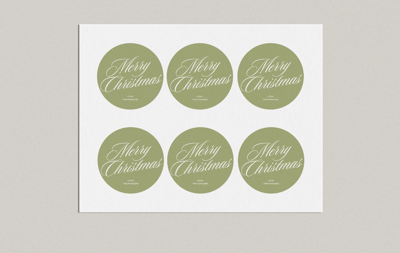 Green Vintage Merry Christmas Sticker Sheet