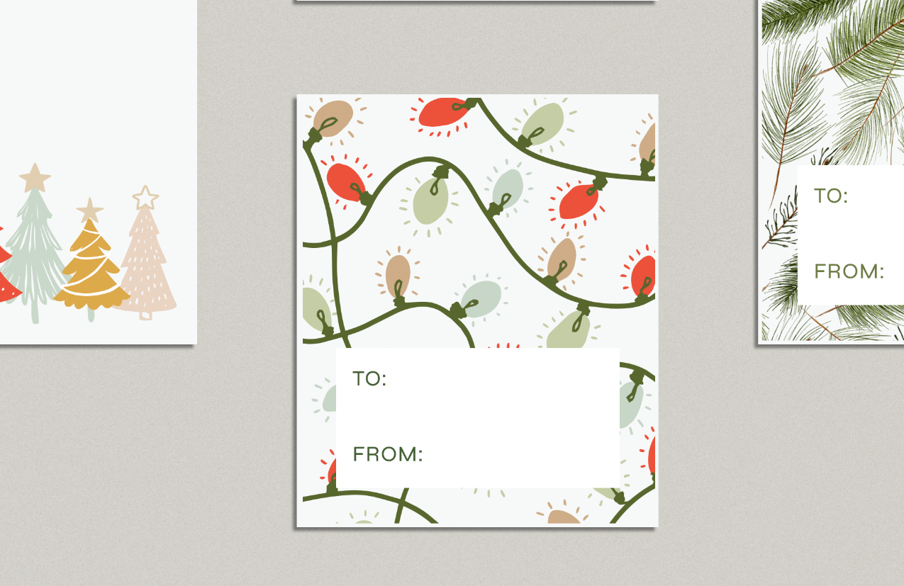 Festive Holiday Gift Tag Stickers