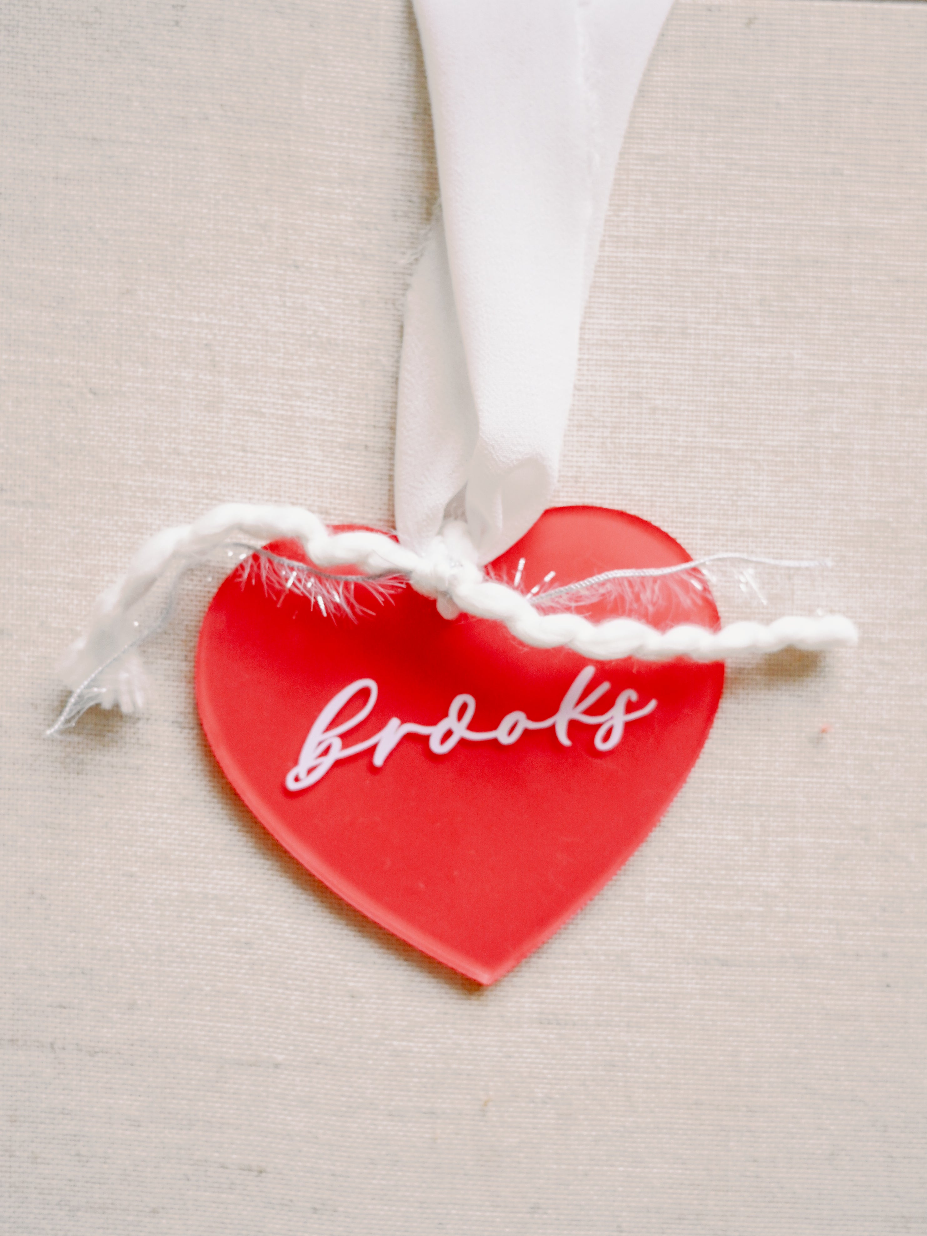 Valentine's Day Heart Basket Acrylic Tag (Personalized)