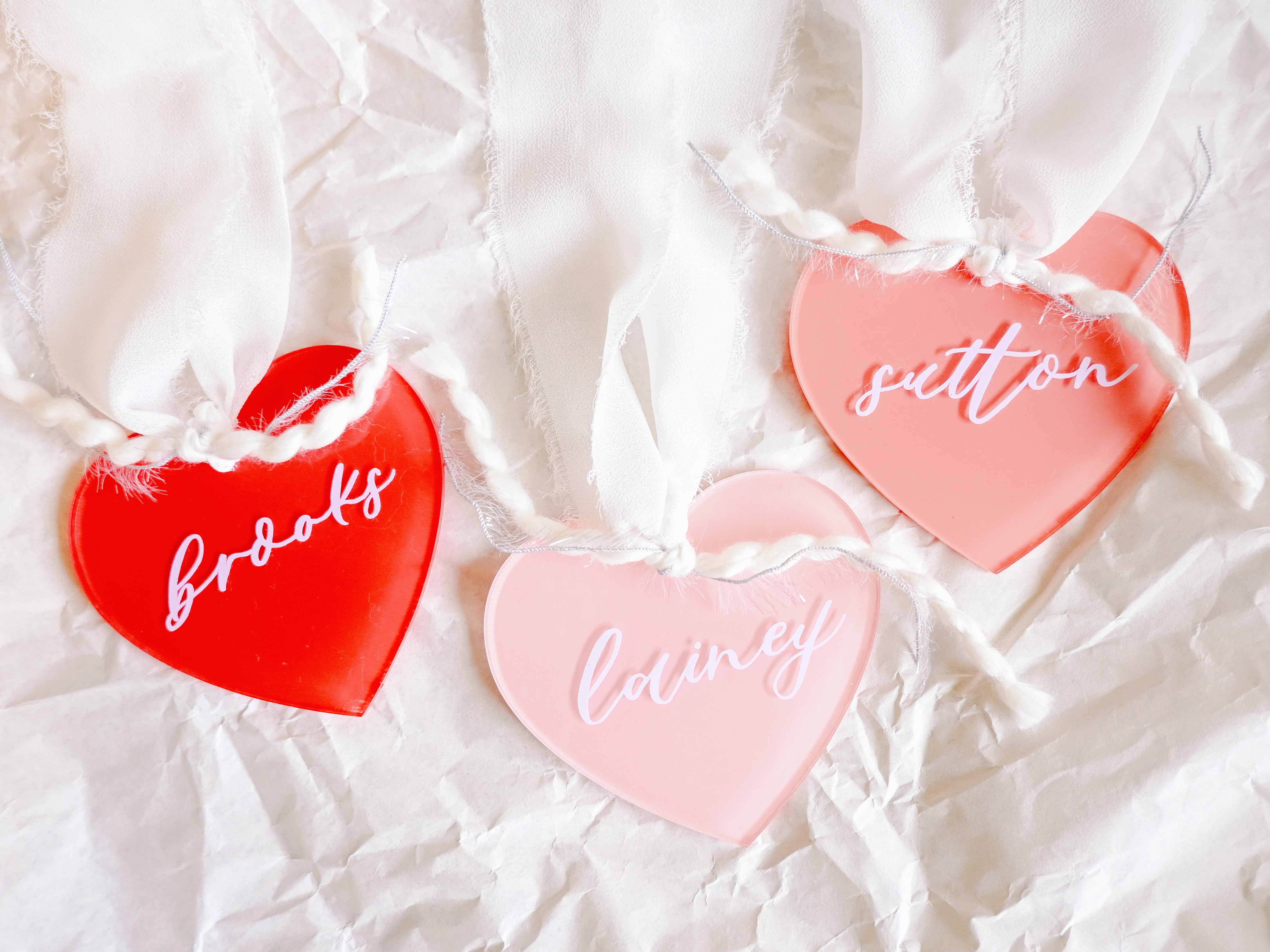 Valentine's Day Heart Basket Acrylic Tag (Personalized)