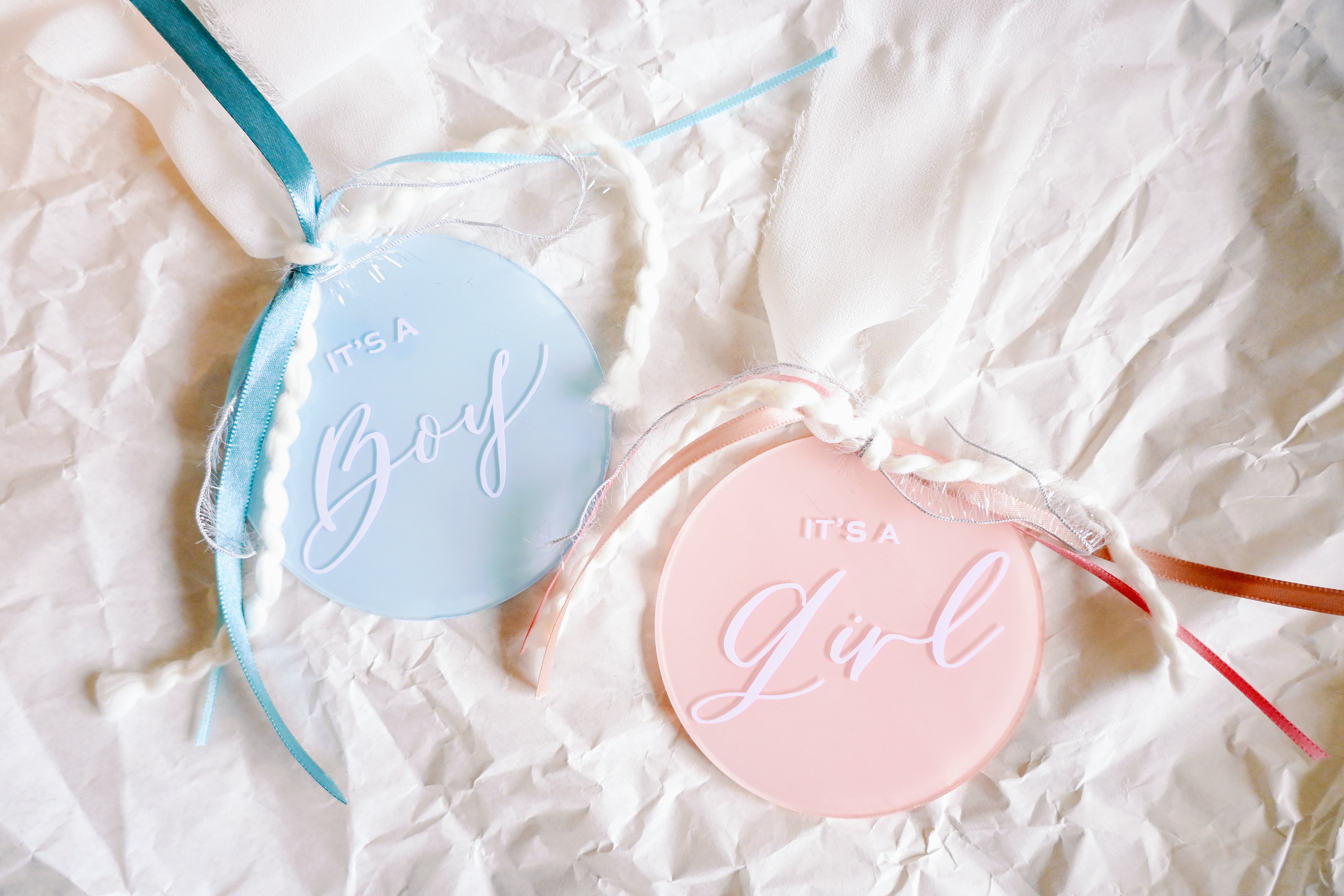 Gender Reveal Acrylic Sign Ornament