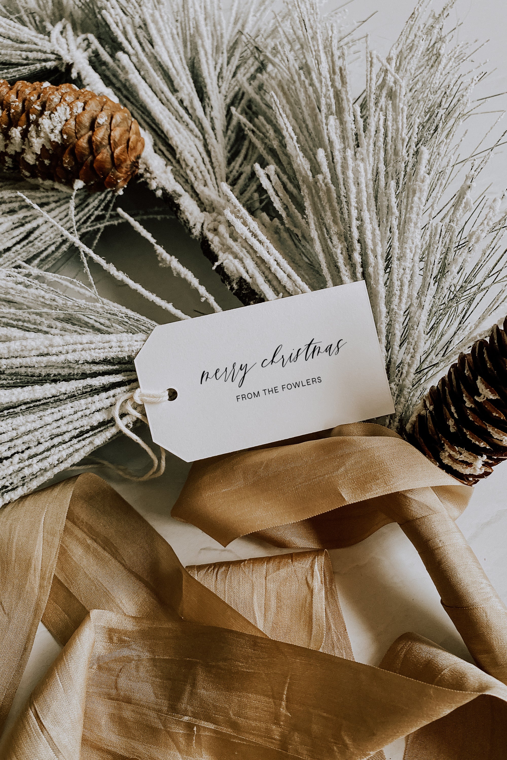 Printable Calligraphy Christmas Gift Tag