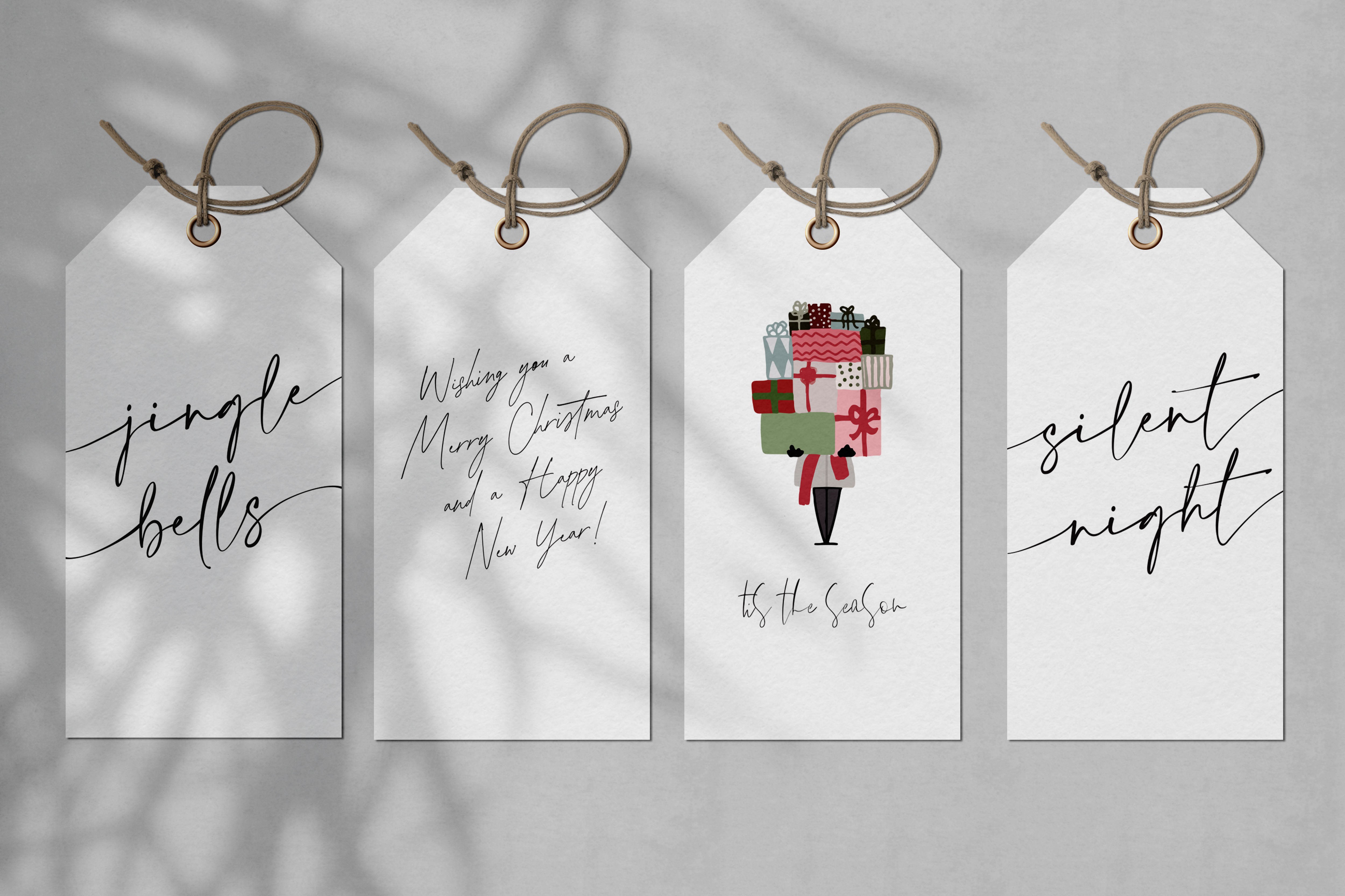 Classic Christmas Holiday Gift Tag Set