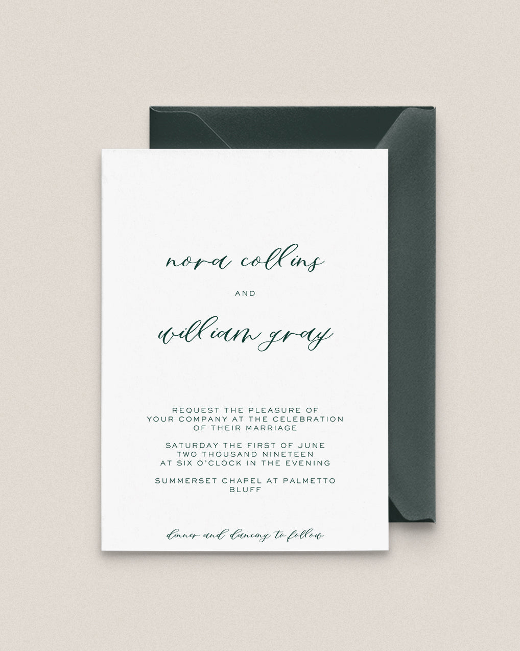Palmetto - Invitation Card & Envelope