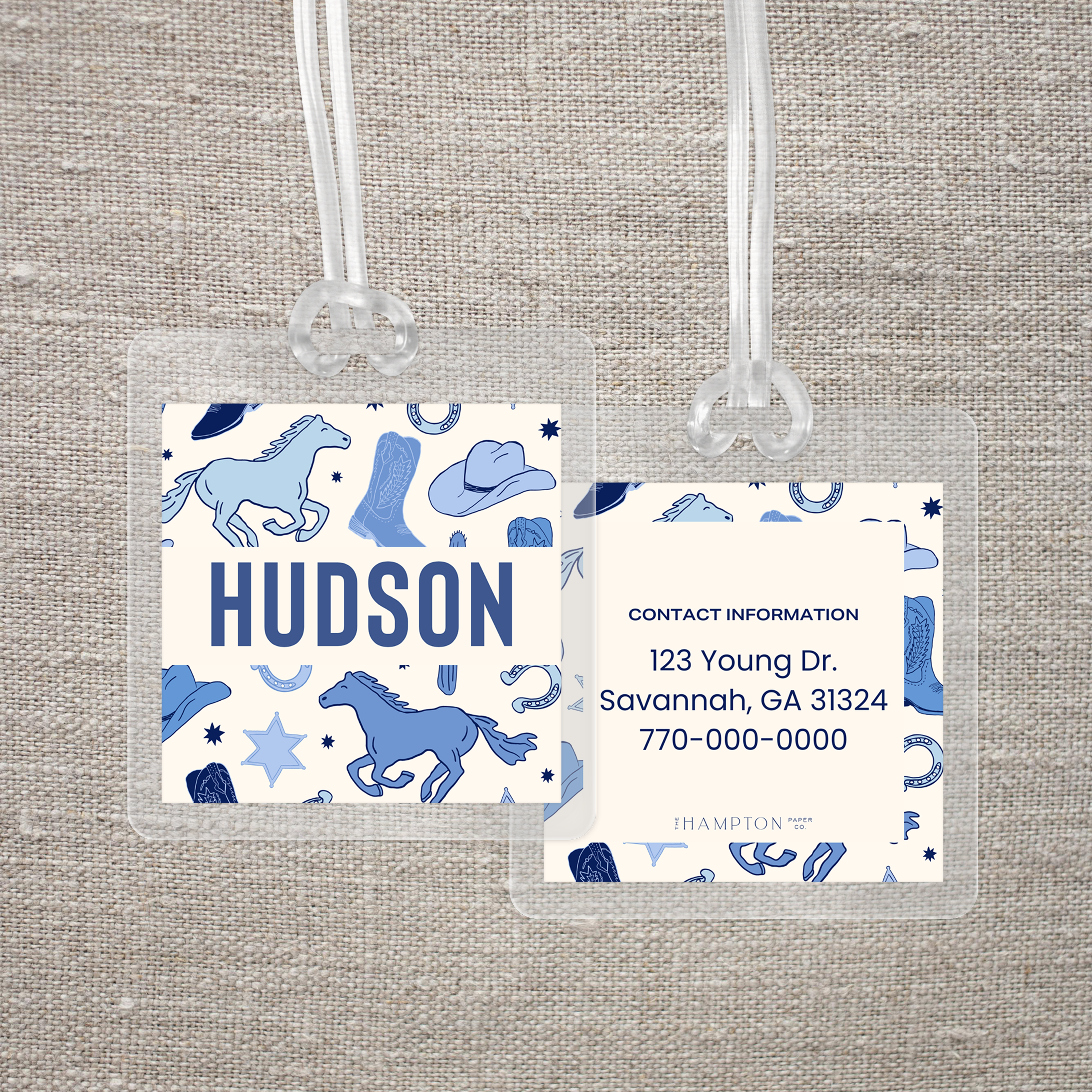 Blue Cowboy Bag Tag