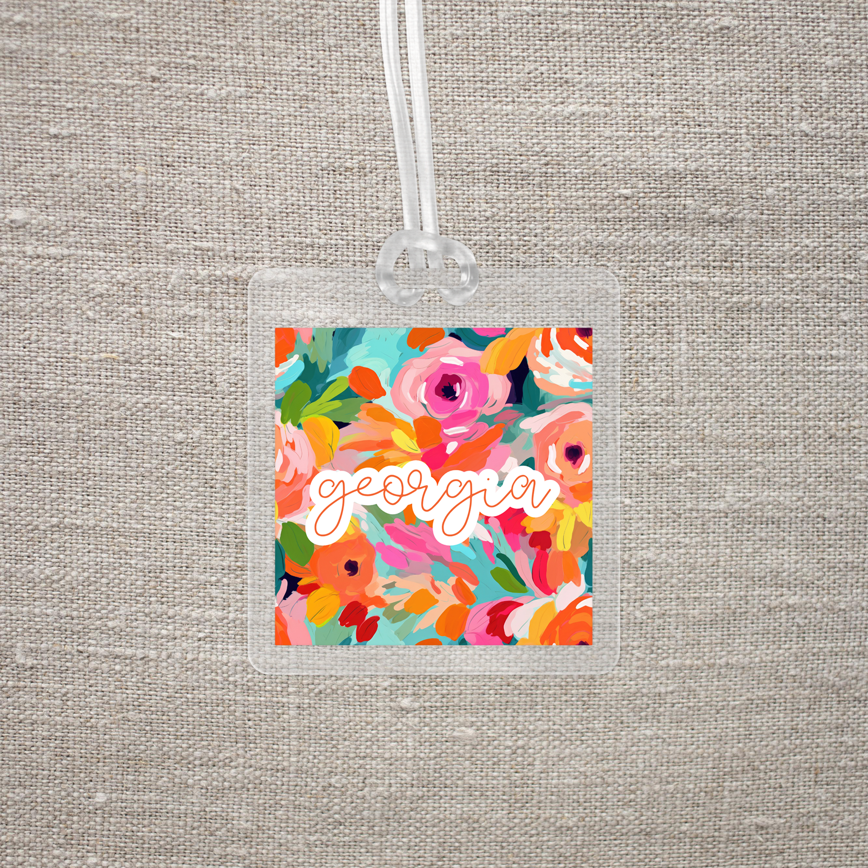 Floral Abstract Bag Tag