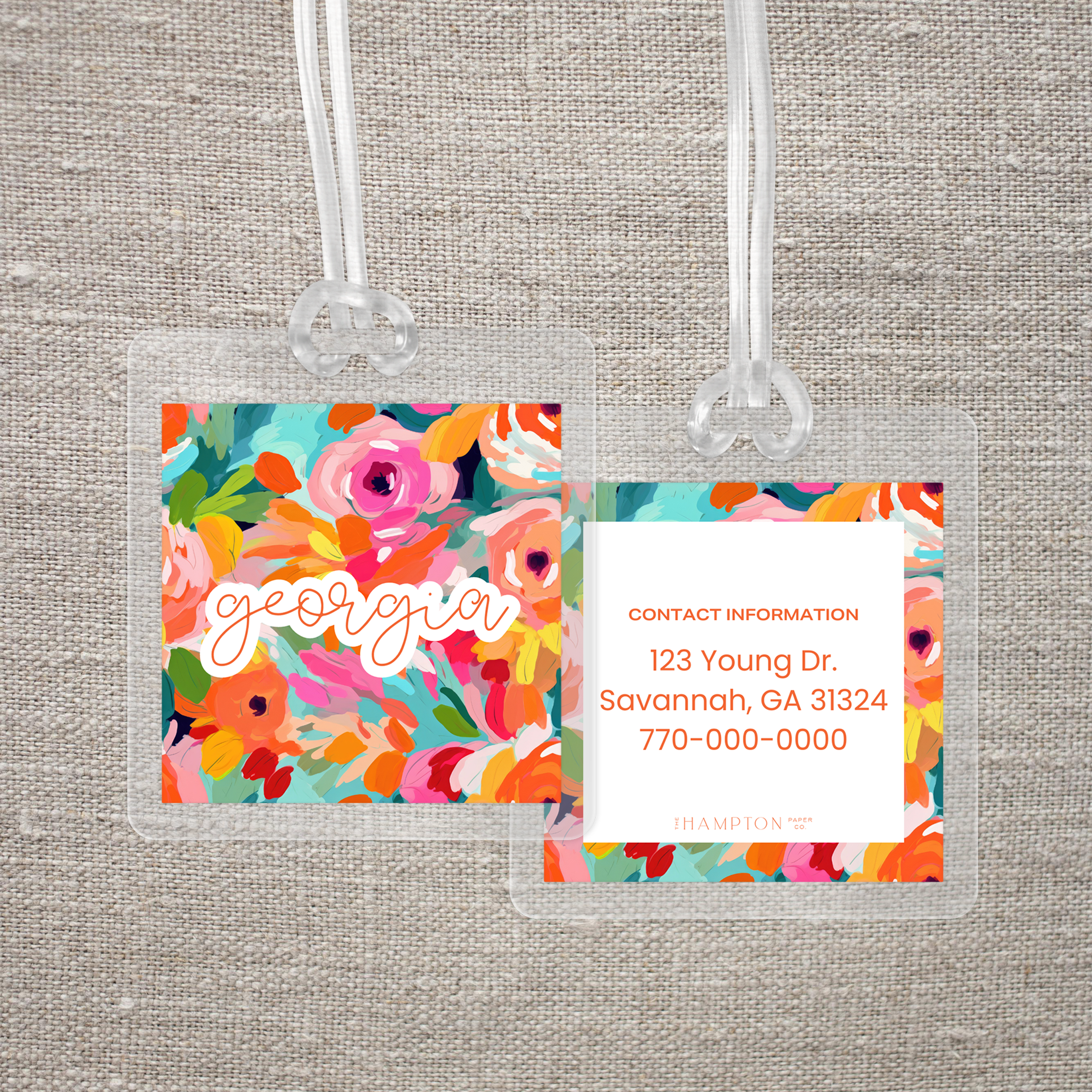 Floral Abstract Bag Tag