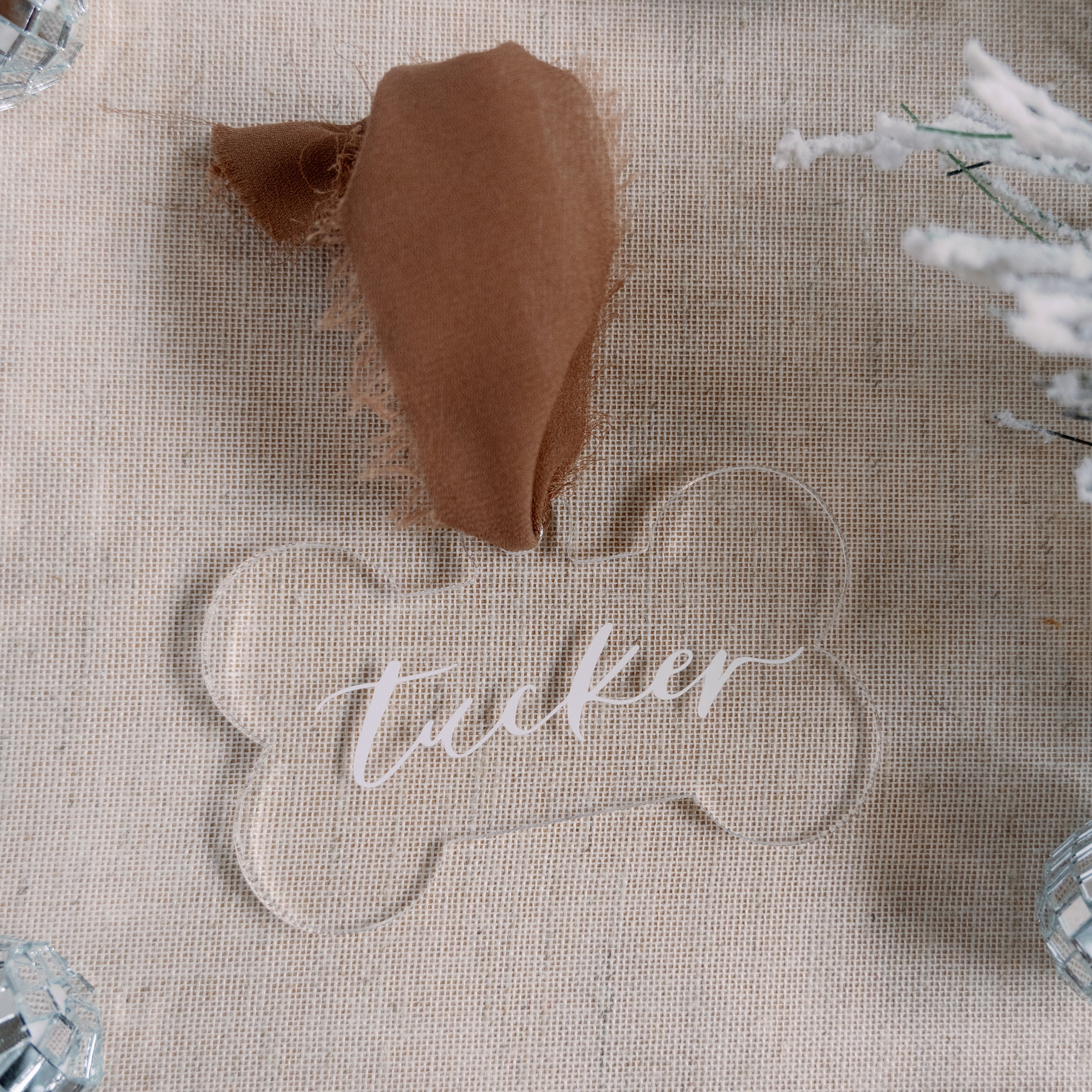 Personalized Dog Bone Ornament – Custom Acrylic Ornament with Dog's Name in Calligraphy