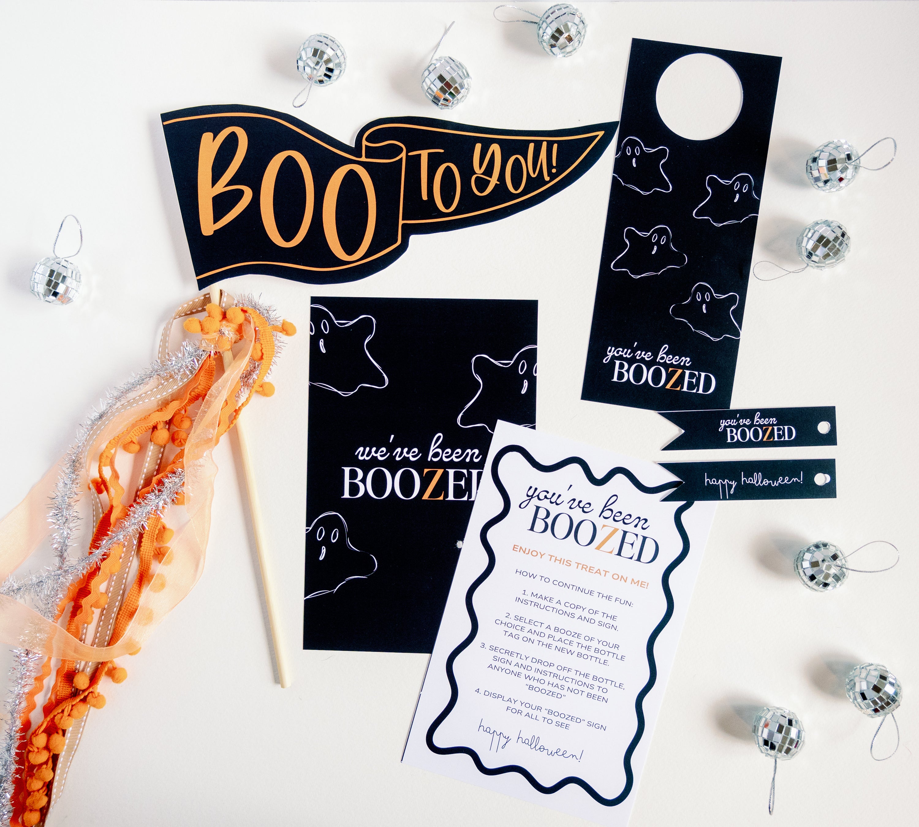 "You've Been Boozed" Printable Set – Fun Halloween Printable for Booze Gifts