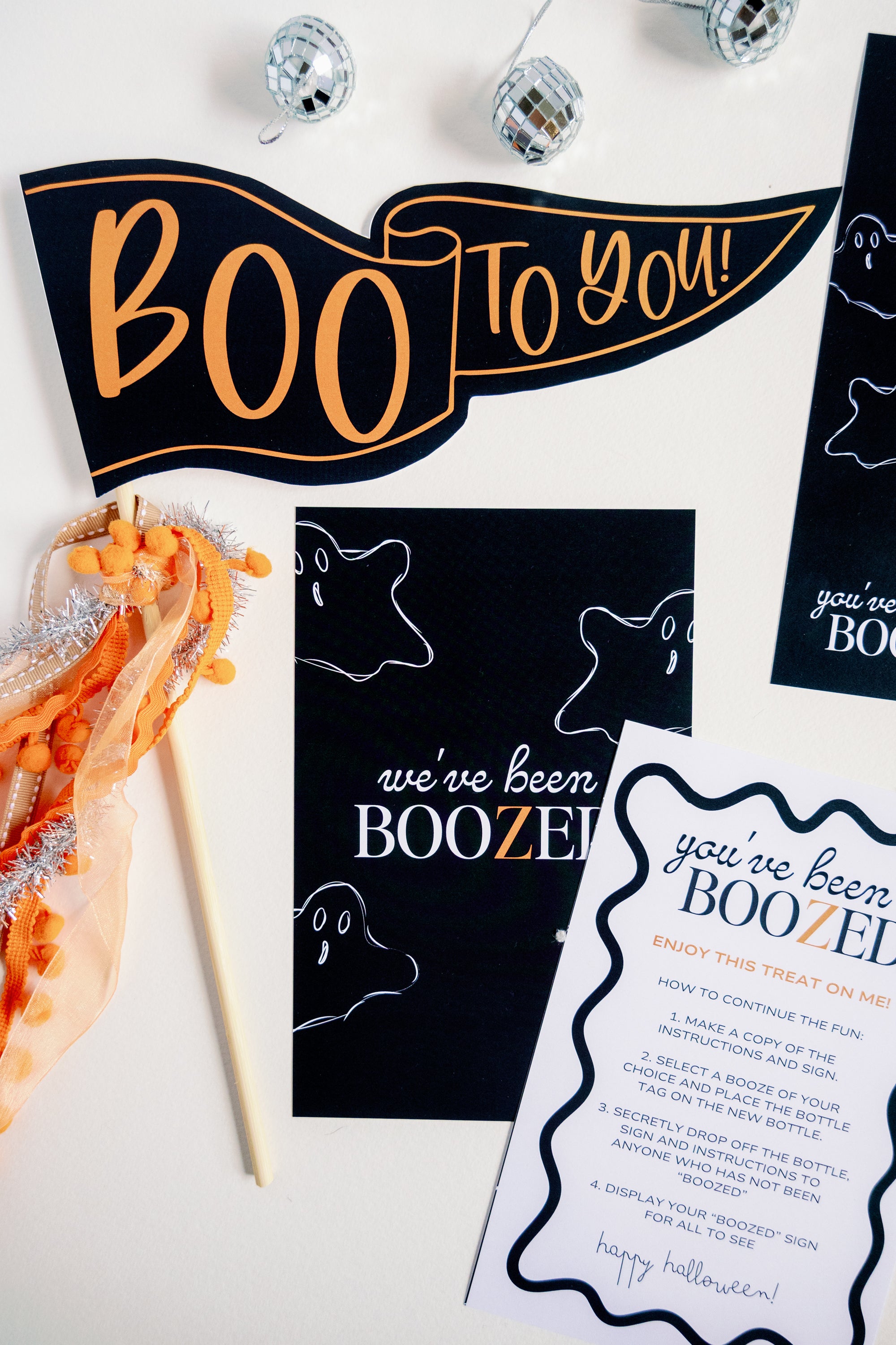 "You've Been Boozed" Printable Set – Fun Halloween Printable for Booze Gifts