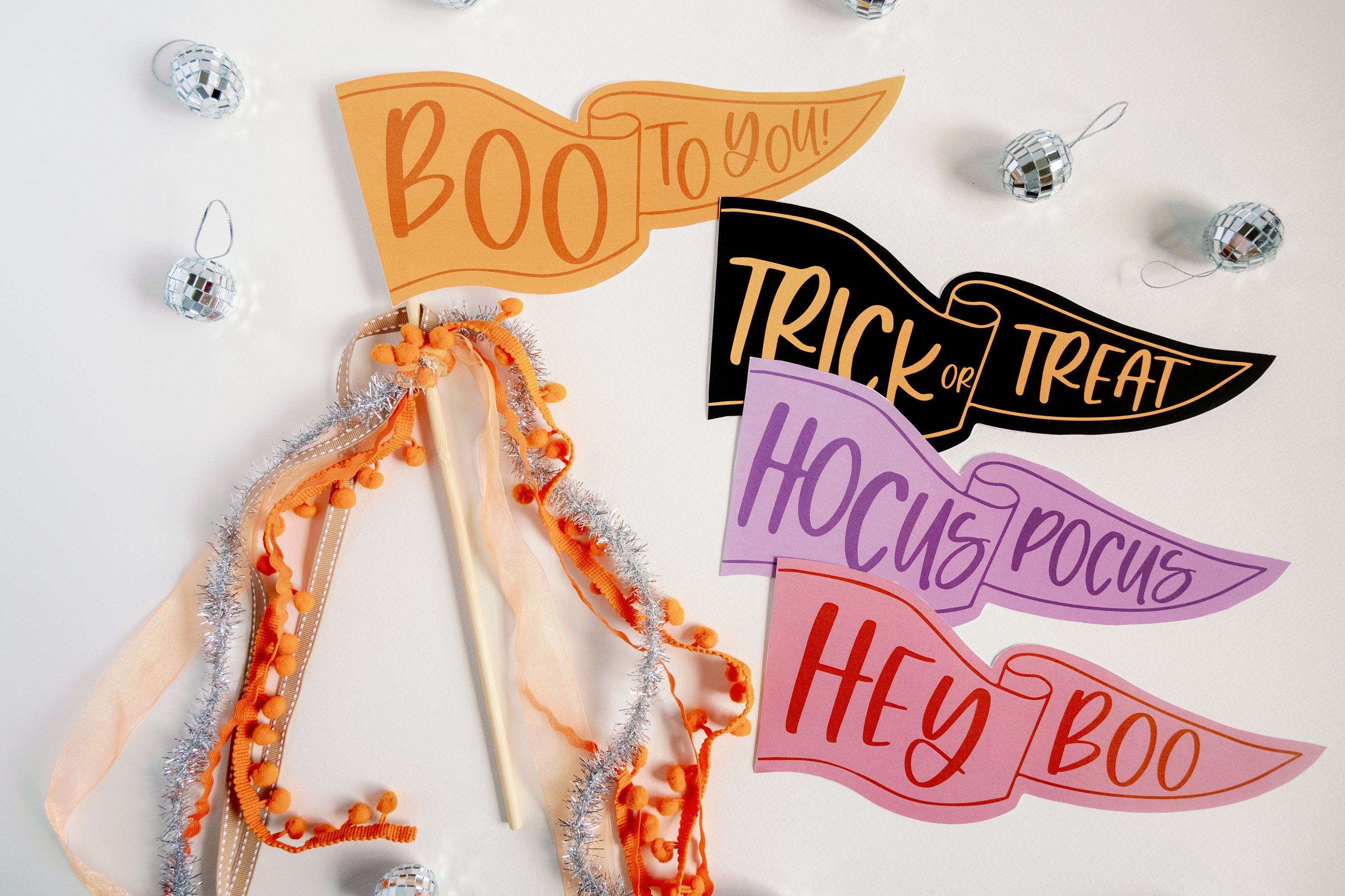 Halloween Printable Pennant Set – DIY Halloween Pennant, Instant Download