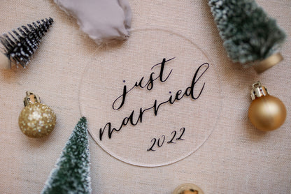 Just Married Acrylic Ornament