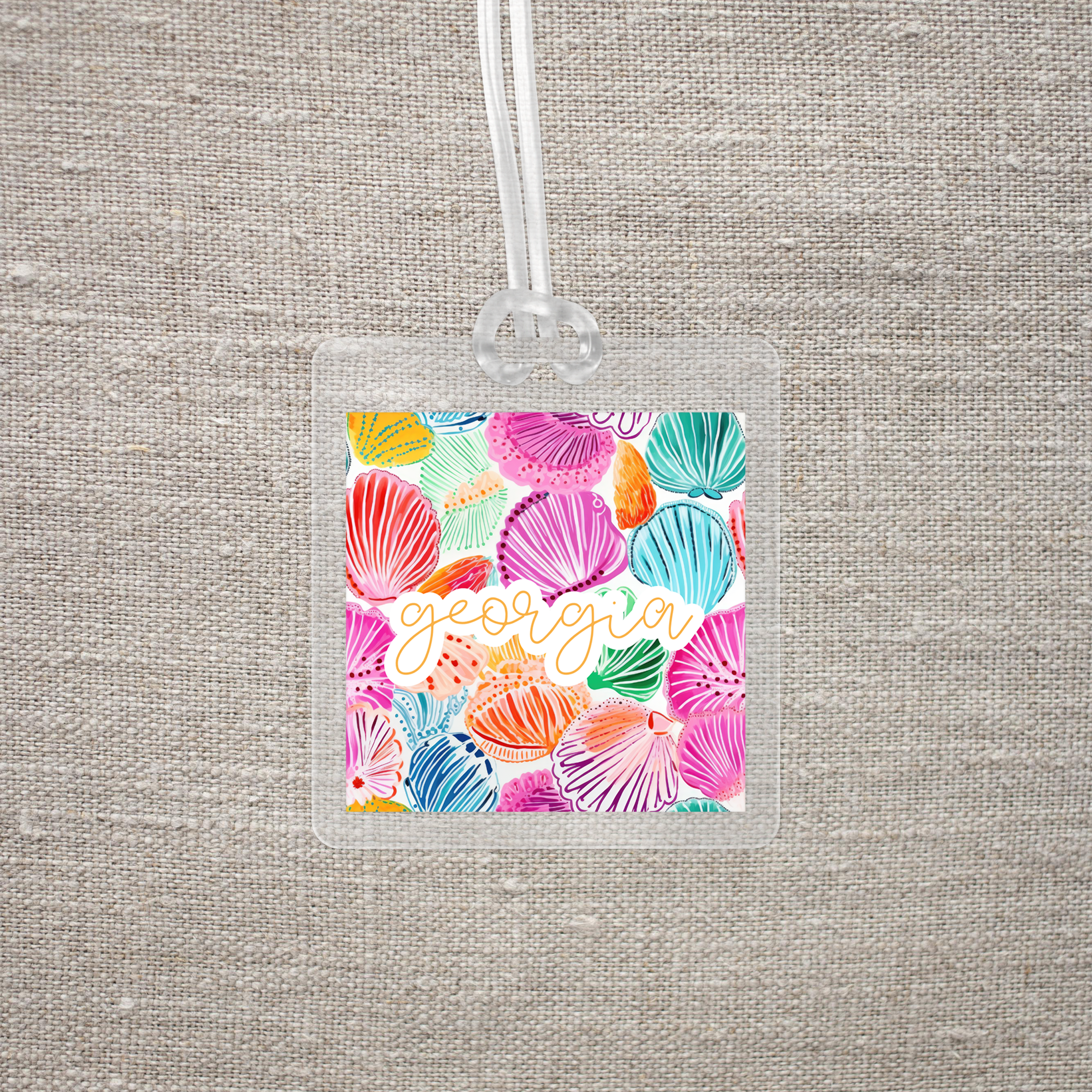 Pink Seashell Bag Tag