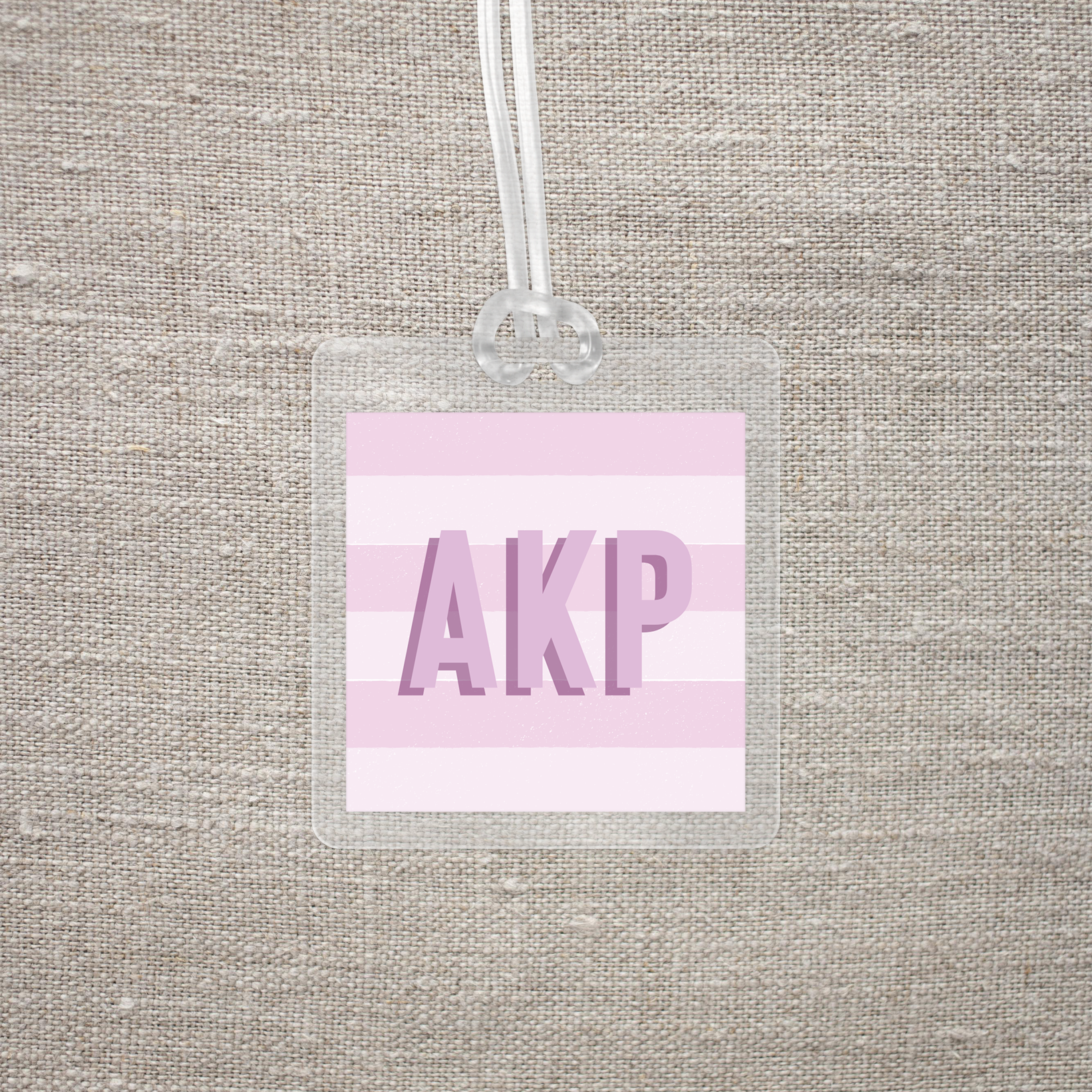 Pink Stripe Bag Tag