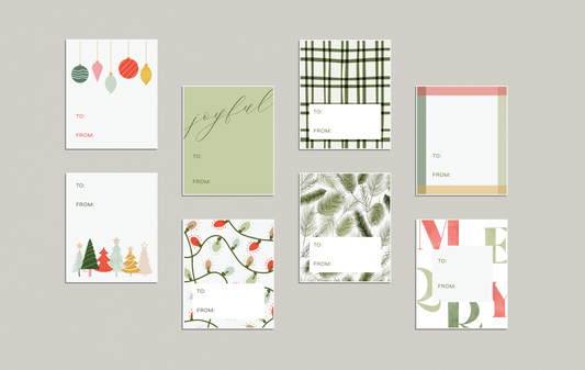 Festive Holiday Gift Tag Stickers