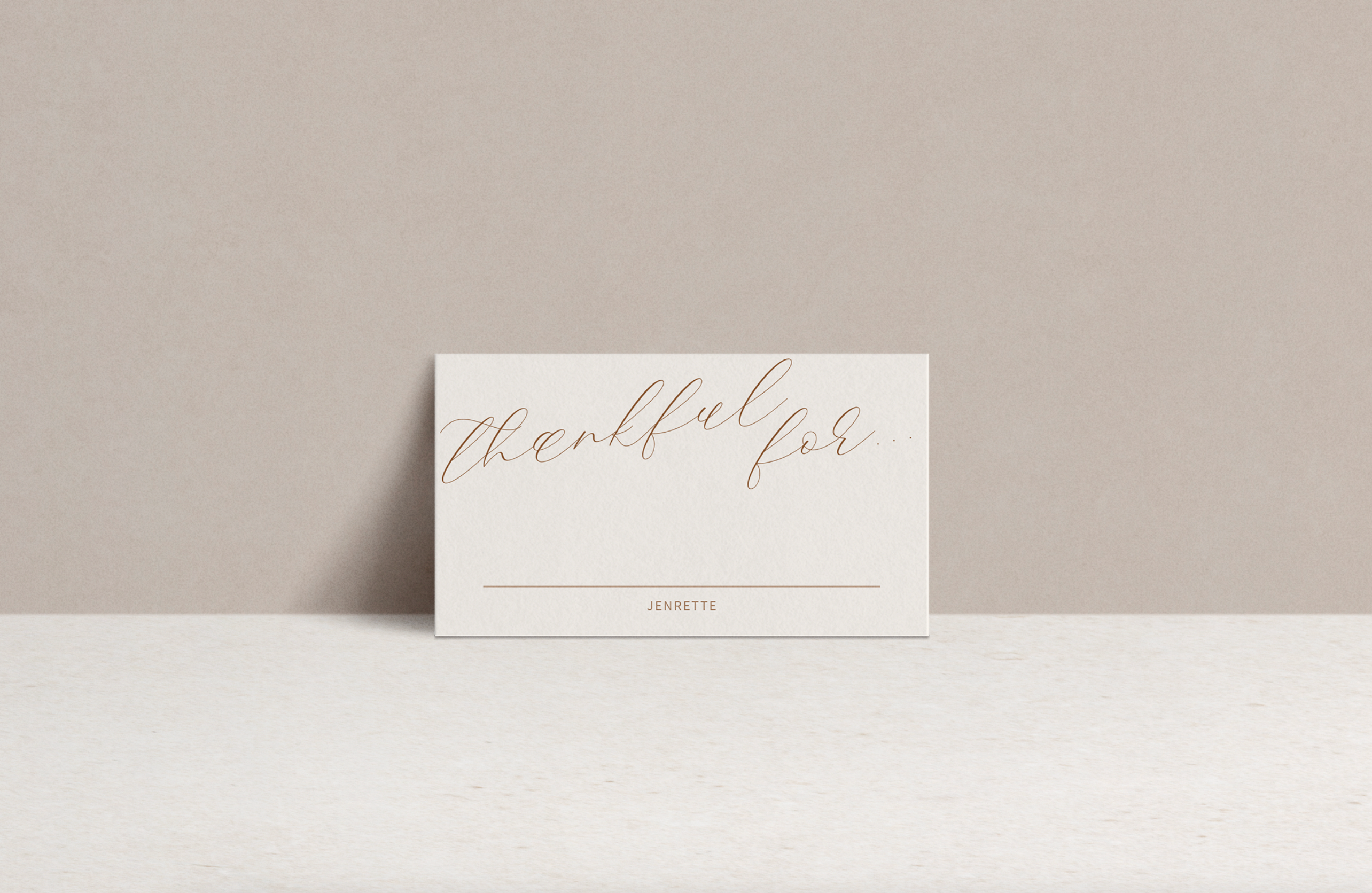 "Thankful For" Thanksgiving Place Cards – Editable Calligraphy Design for Personalized Table Decor | Instant Digital Download