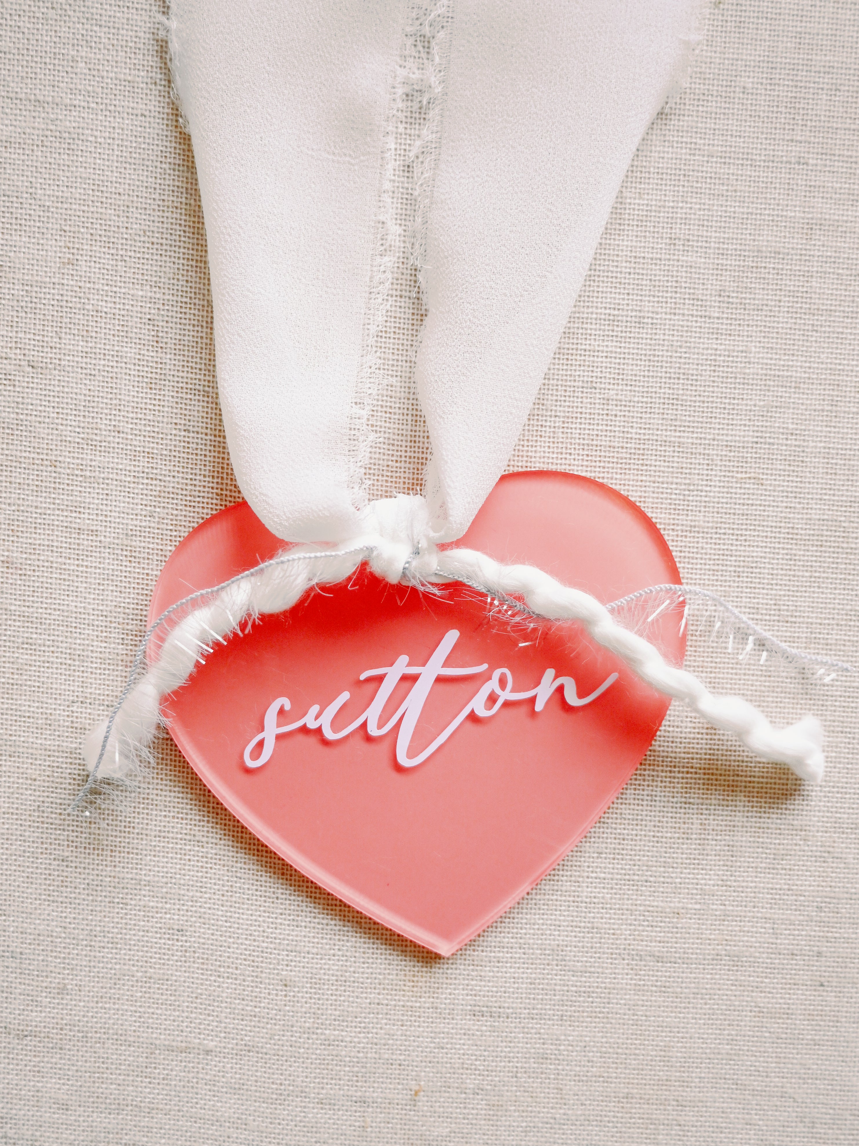 Valentine's Day Heart Basket Acrylic Tag (Personalized)