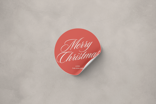 Red Vintage Merry Christmas Sticker Sheet