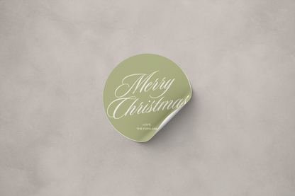 Green Vintage Merry Christmas Sticker Sheet